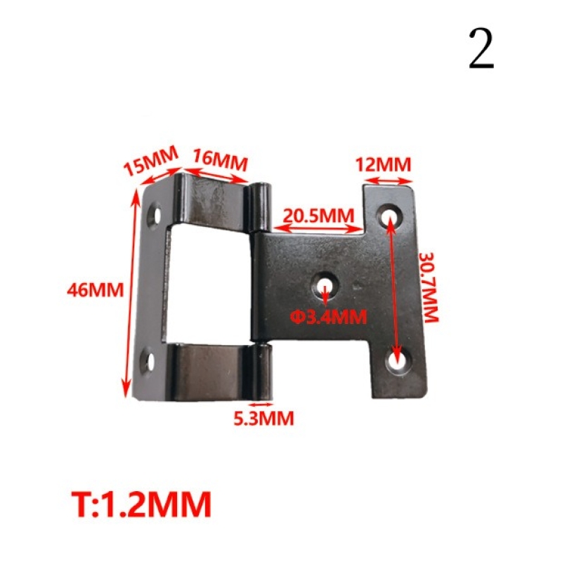 Iron three-fold hinge