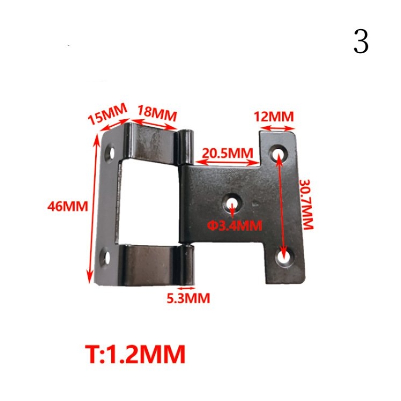 Iron three-fold hinge