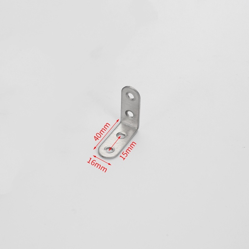 Stainless steel L-shaped right angle corner brace