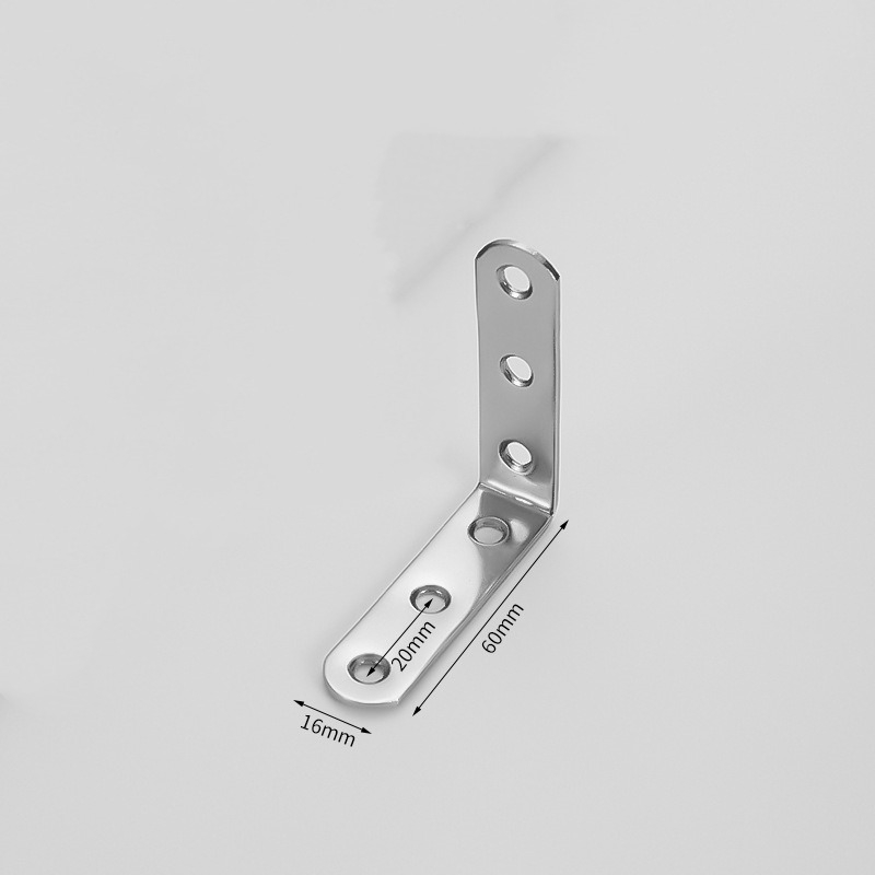 Stainless steel L-shaped right angle corner brace