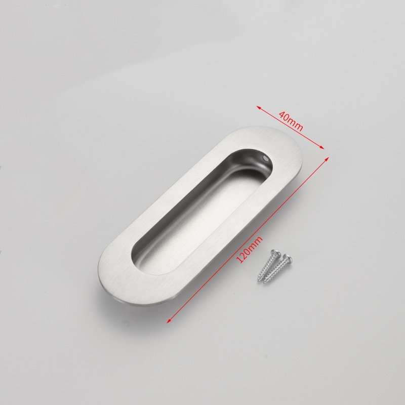 Stainless steel recessed door handle
