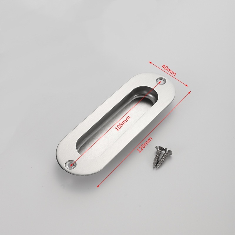 Stainless steel recessed door handle