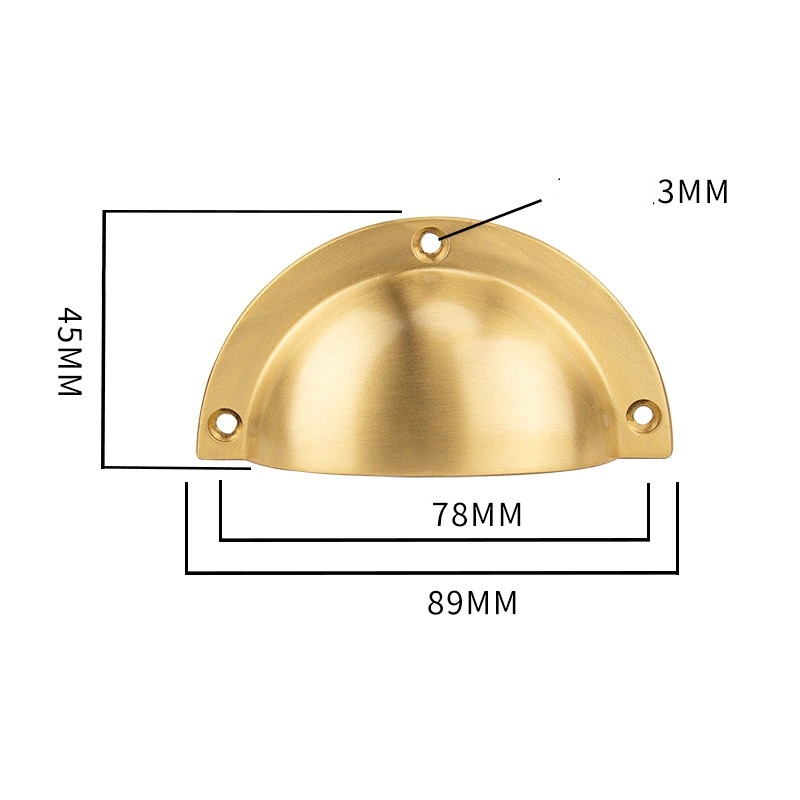 Brass shell-shaped handle