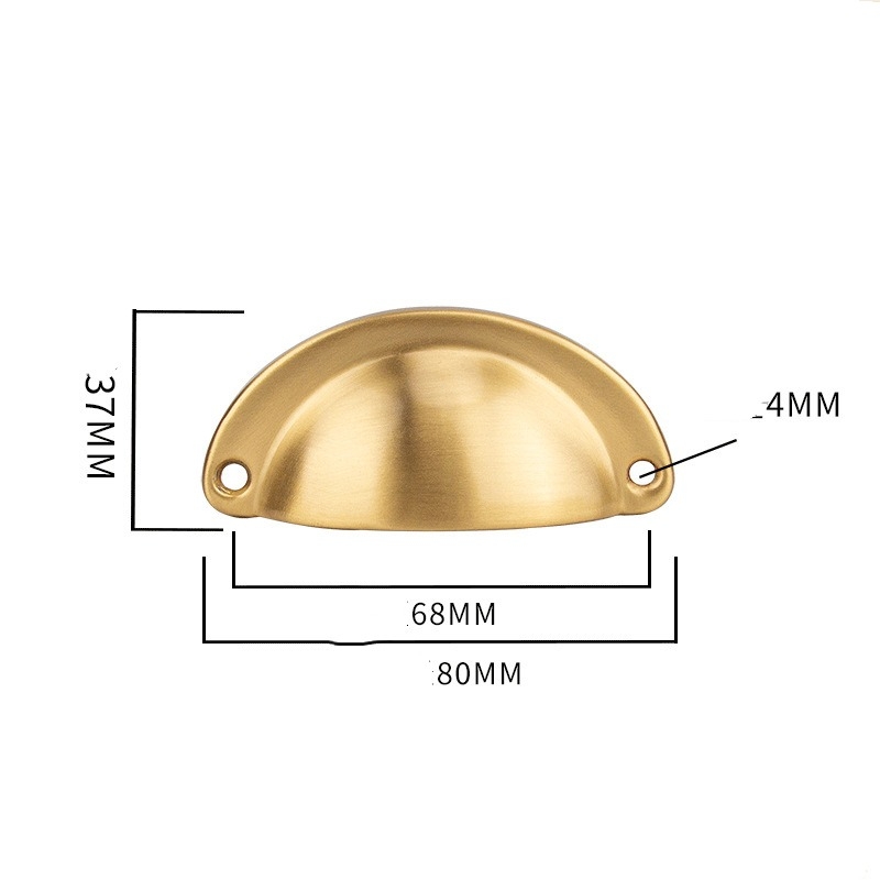 Brass shell-shaped handle