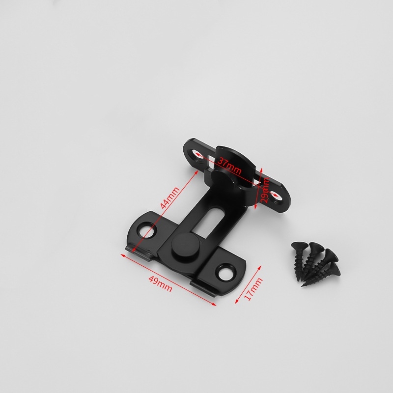 2-inch, 3-inch, and 4-inch black and silver door latches