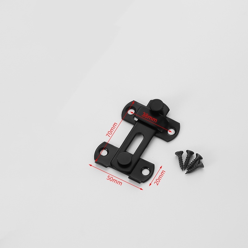 2-inch, 3-inch, and 4-inch black and silver door latches