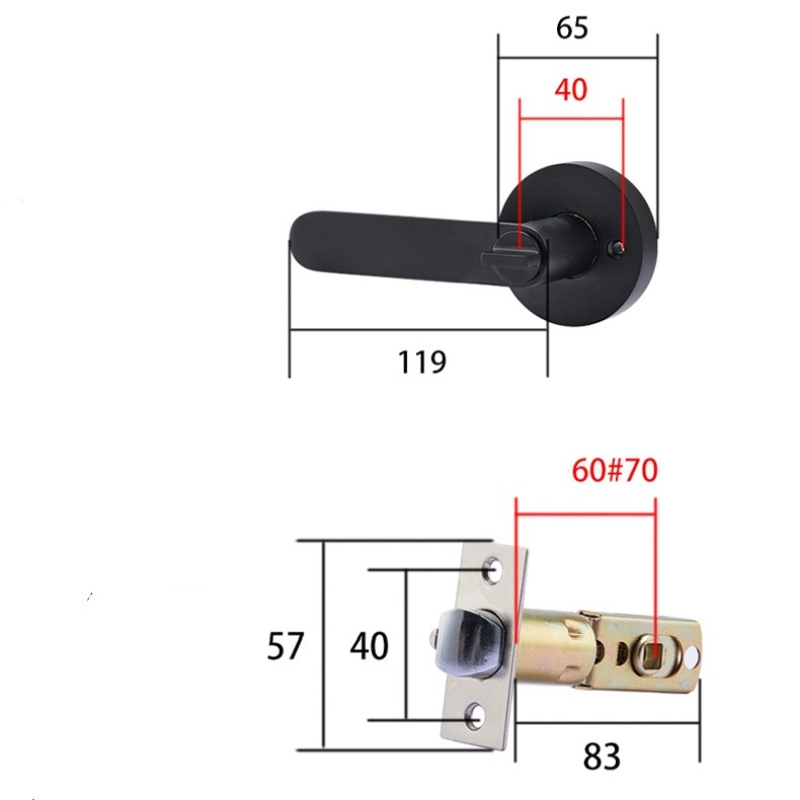 Three-bar aluminum alloy round handle lock