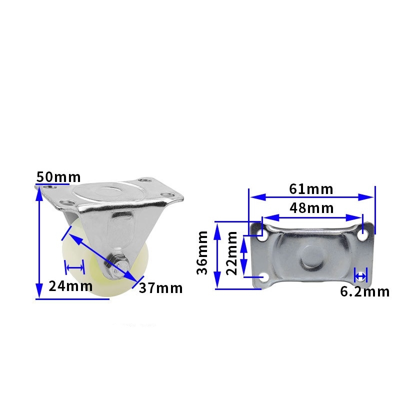 1.5-inch, 2-inch, 2.5-inch and 3-inch White PP Thickened wheels