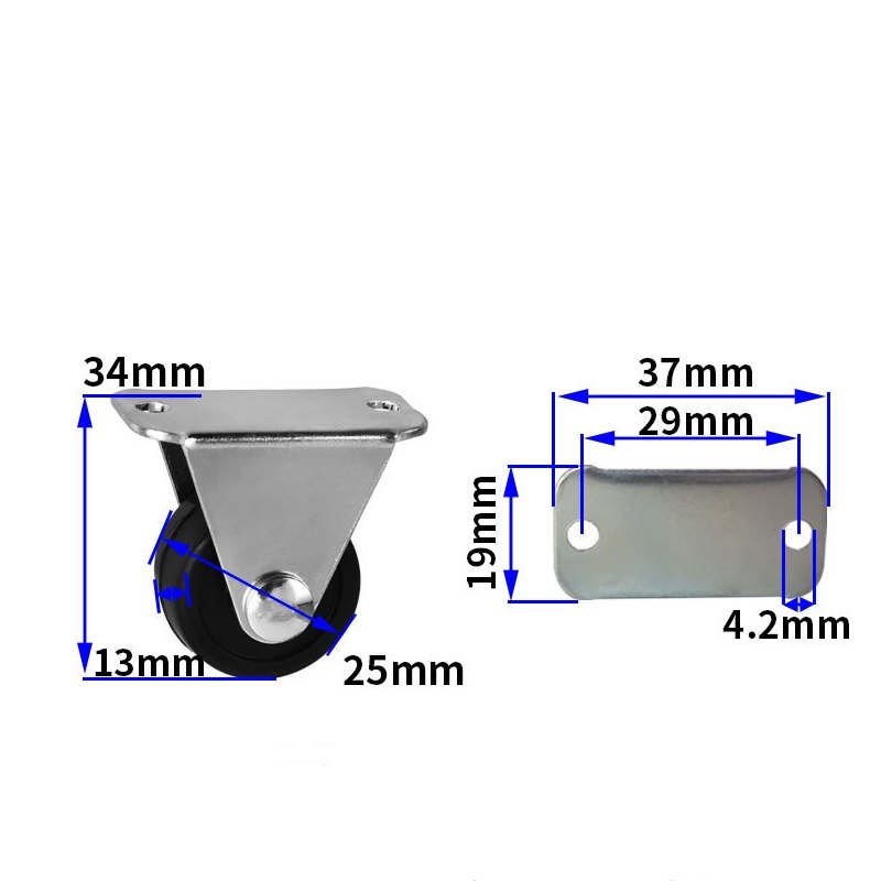 1-inch, 1.25-inch and1.5-inch Black rubber wheels