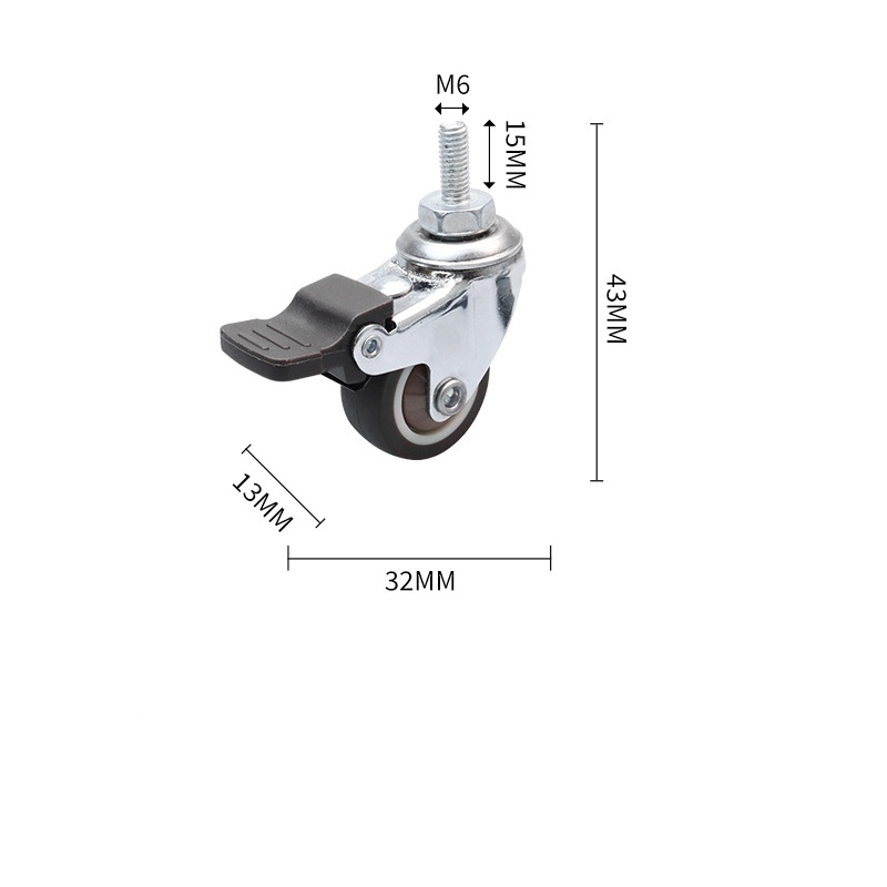1-inch, 1.25-inch, 1.5-inch, 2-inch, 2.5-inch and 3-inch TPR SteeringBrake Mute Wheel with Screw