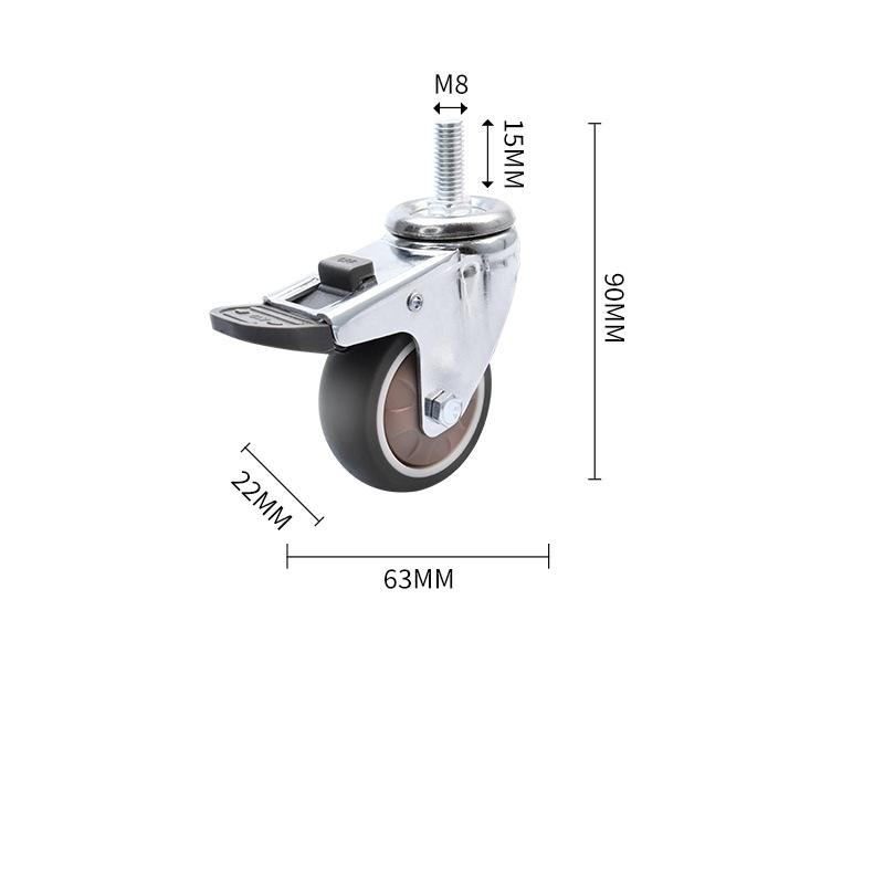 1-inch, 1.25-inch, 1.5-inch, 2-inch, 2.5-inch and 3-inch TPR SteeringBrake Mute Wheel with Screw