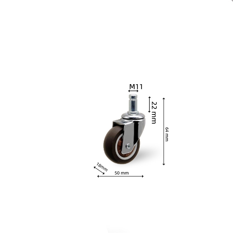 1-inch, 1.25-inch, 1.5-inch and 2-inch TPR Plug-in caster