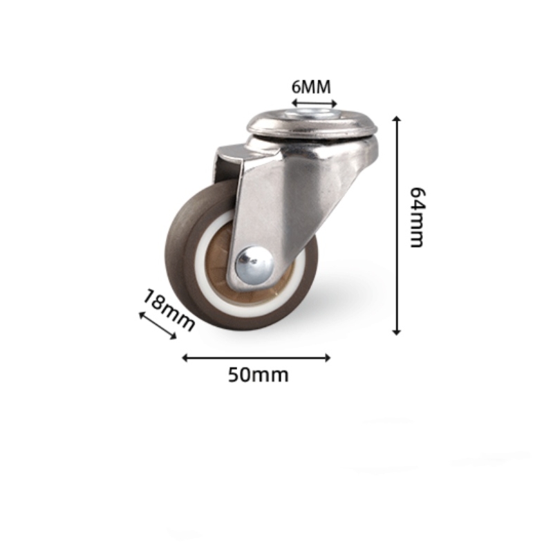1.5-inch and 2-inch TPR Hole-top universal caster