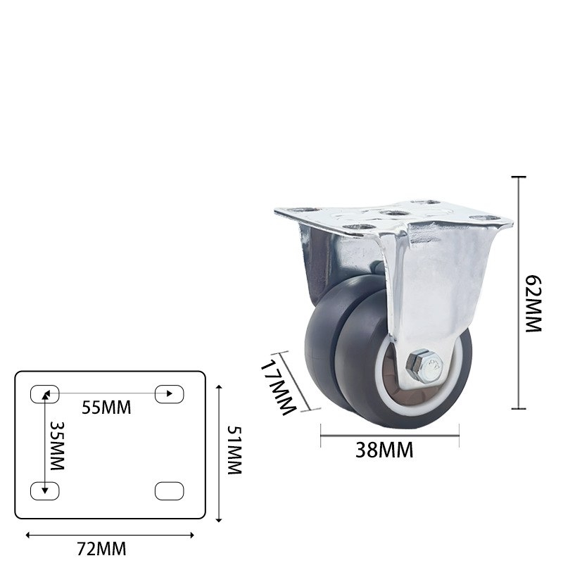 1.5-inch and 2-inch Mute TPR Wheels