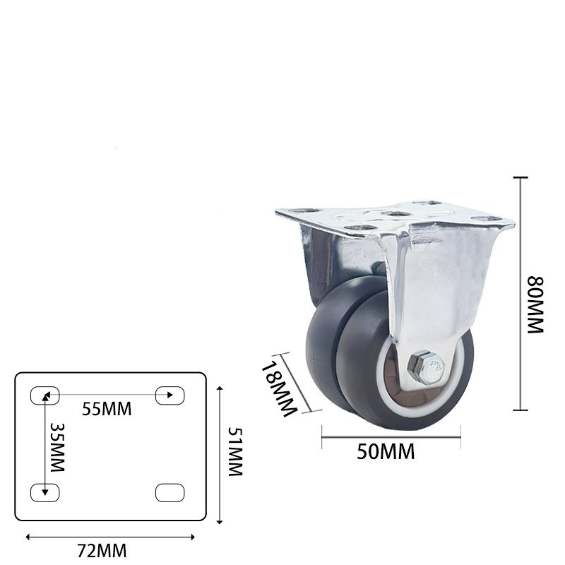 1.5-inch and 2-inch Mute TPR Wheels