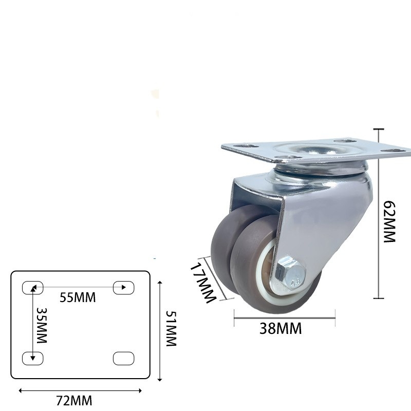 1.5-inch and 2-inch Mute TPR Wheels