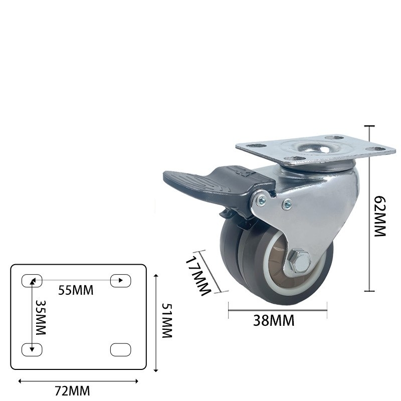 1.5-inch and 2-inch Mute TPR Wheels