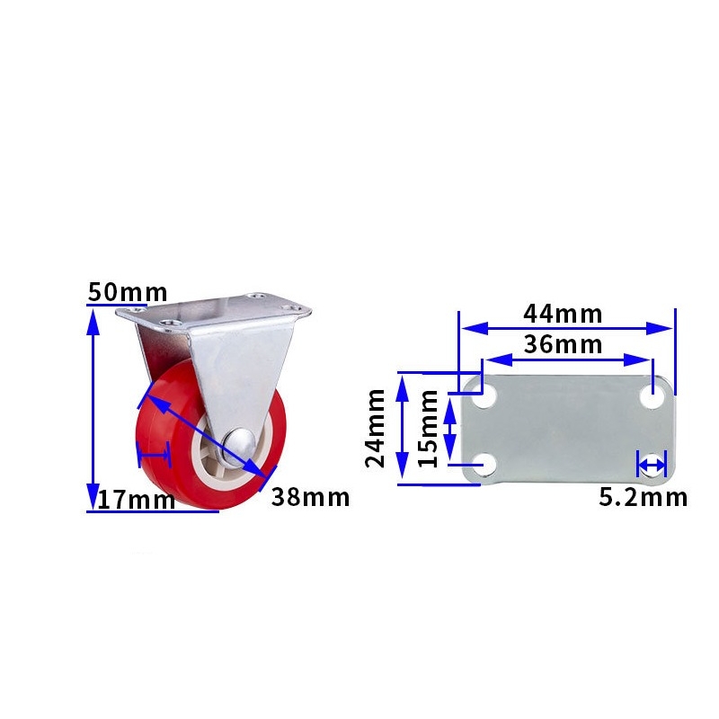 1.5-inch, 2-inch, 2.5-inch and 3-inch Red PVC Furniture Caster