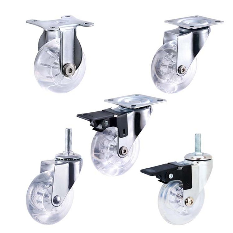 1.5-inch, 2-inch and 3-inch Transparent Crystal Version PU Caster