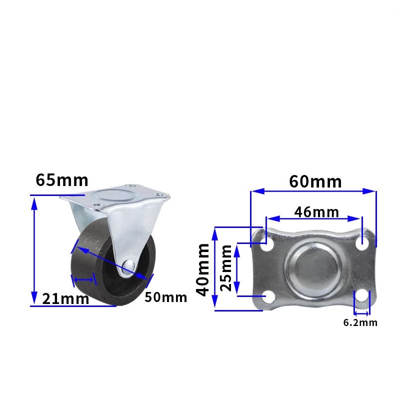 1.5-inch, 2-inch, 2.5-inch and 3-inch cast iron Caster