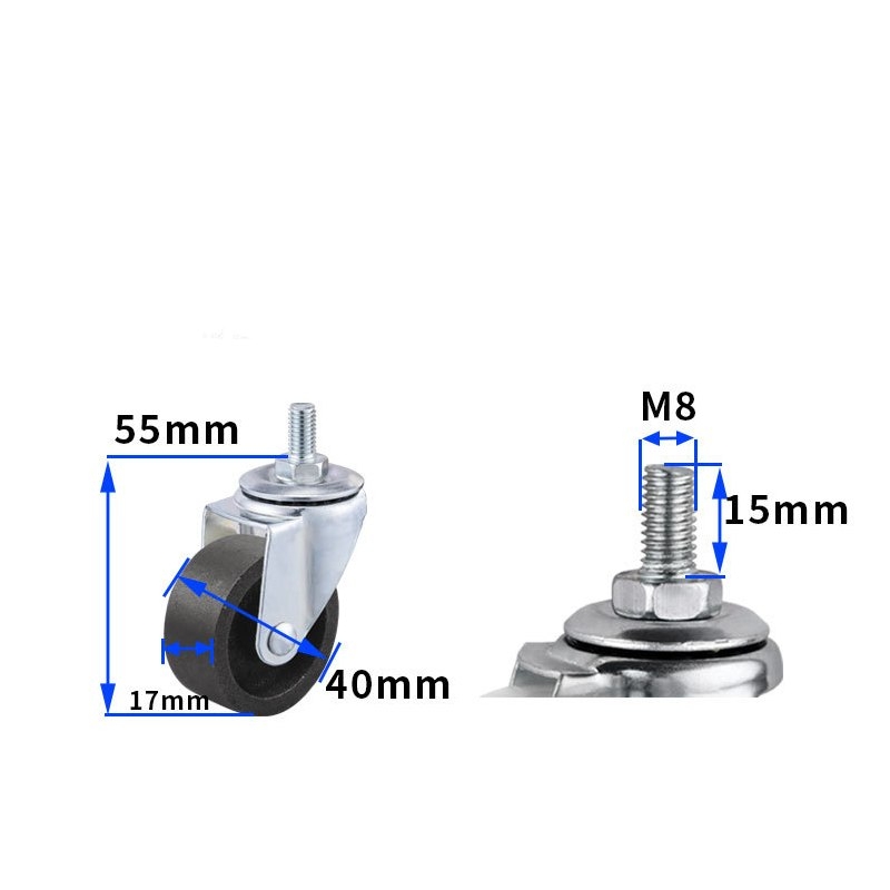 1.5-inch, 2-inch, 2.5-inch and 3-inch cast iron Caster