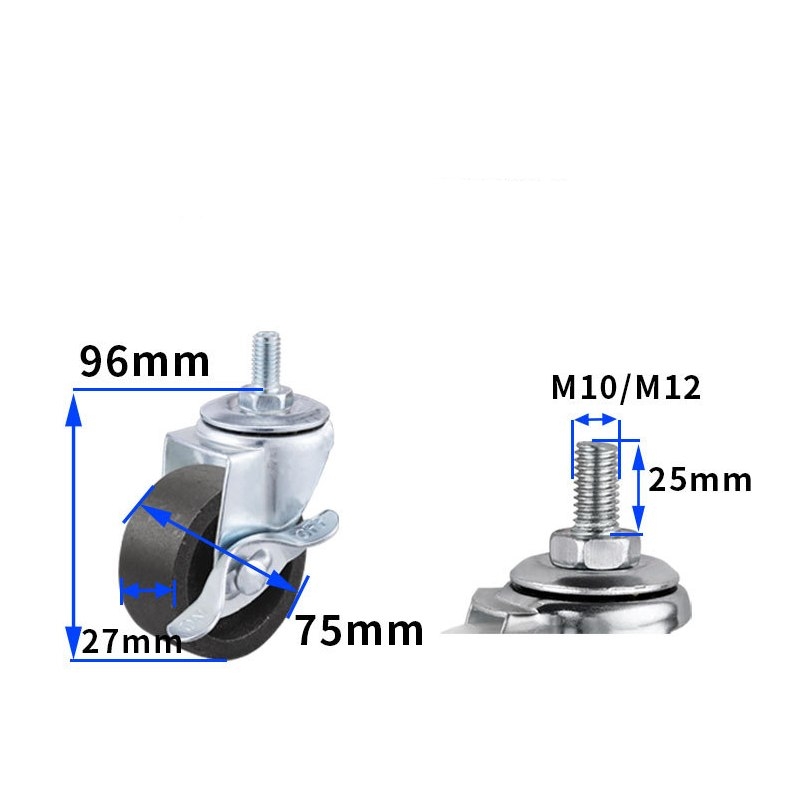 1.5-inch, 2-inch, 2.5-inch and 3-inch cast iron Caster