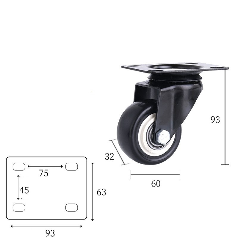 1.5-inch, 2-inch, 2.5-inch and 3-inch PP castor wheels