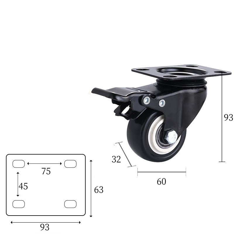 1.5-inch, 2-inch, 2.5-inch and 3-inch PP castor wheels