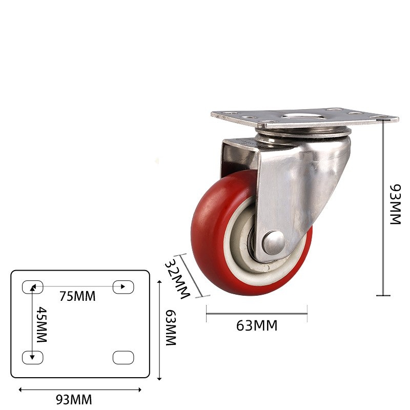 2.5-inch, 3-inch, 4-inch and 5-inch medium PVC wheels