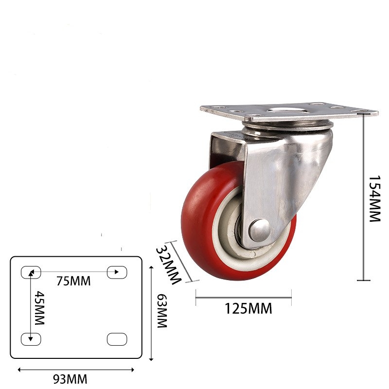 2.5-inch, 3-inch, 4-inch and 5-inch medium PVC wheels