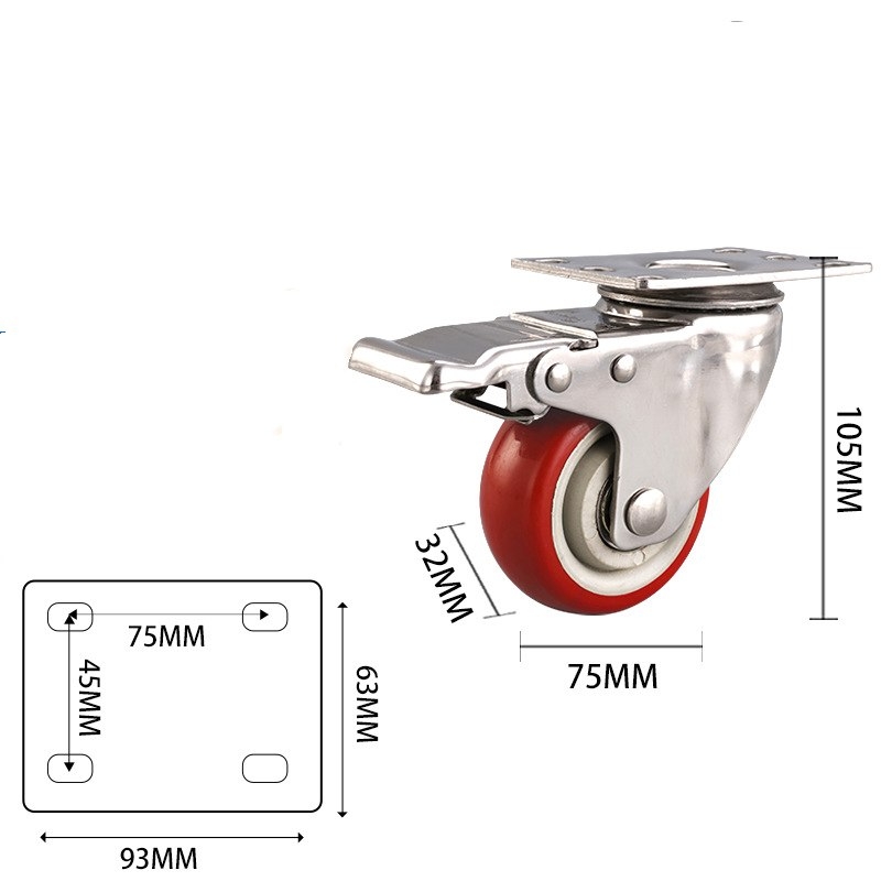 2.5-inch, 3-inch, 4-inch and 5-inch medium PVC wheels