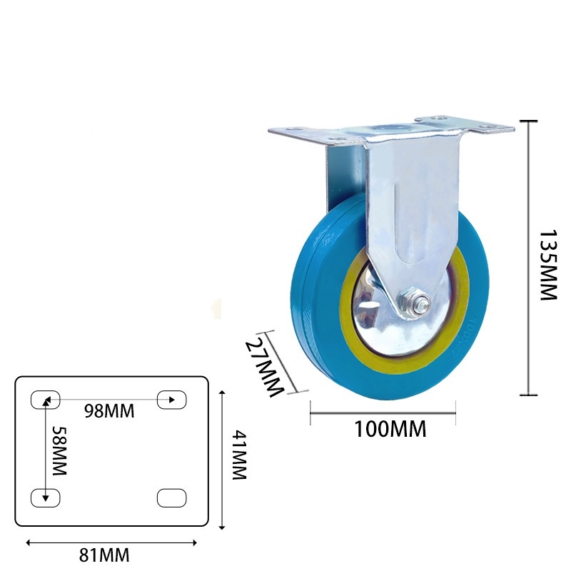 2.5-inch, 3-inch, 4-inch and 5-inch medium PVC blue wheels