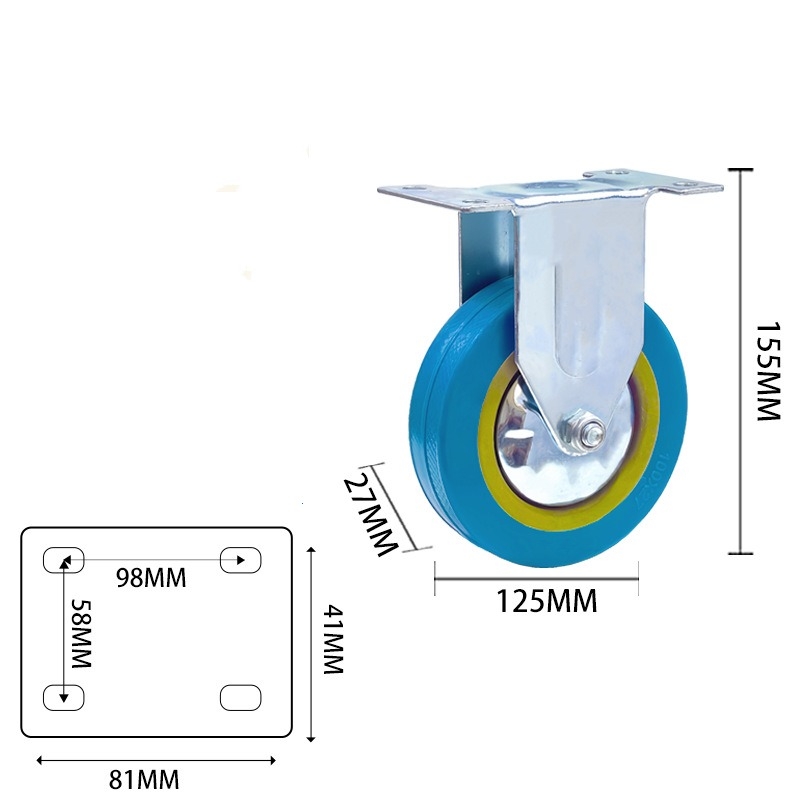 2.5-inch, 3-inch, 4-inch and 5-inch medium PVC blue wheels