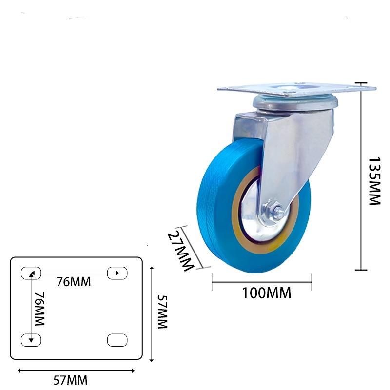 2.5-inch, 3-inch, 4-inch and 5-inch medium PVC blue wheels