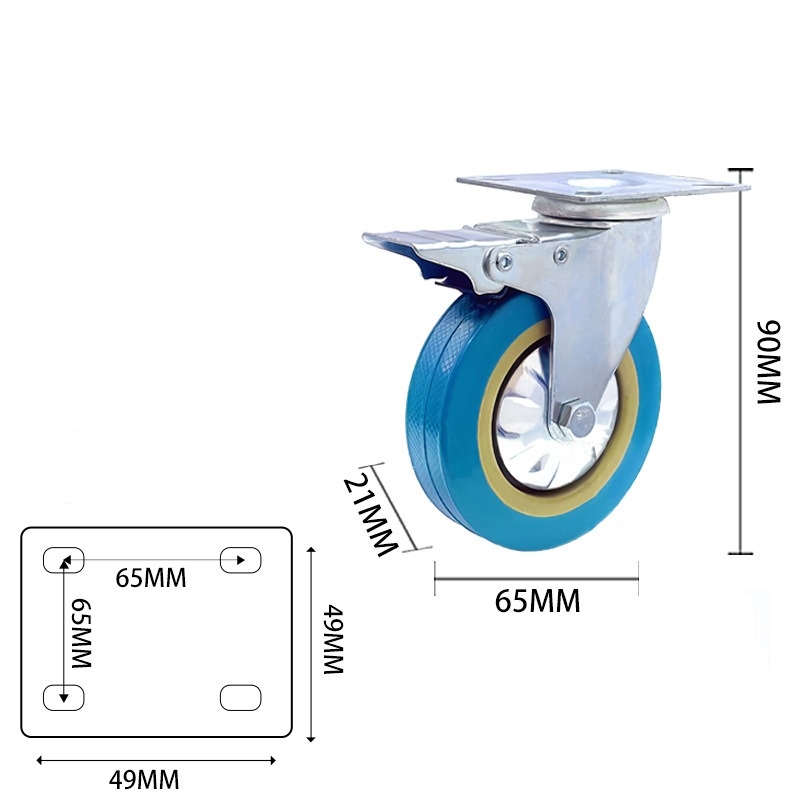 2.5-inch, 3-inch, 4-inch and 5-inch medium PVC blue wheels