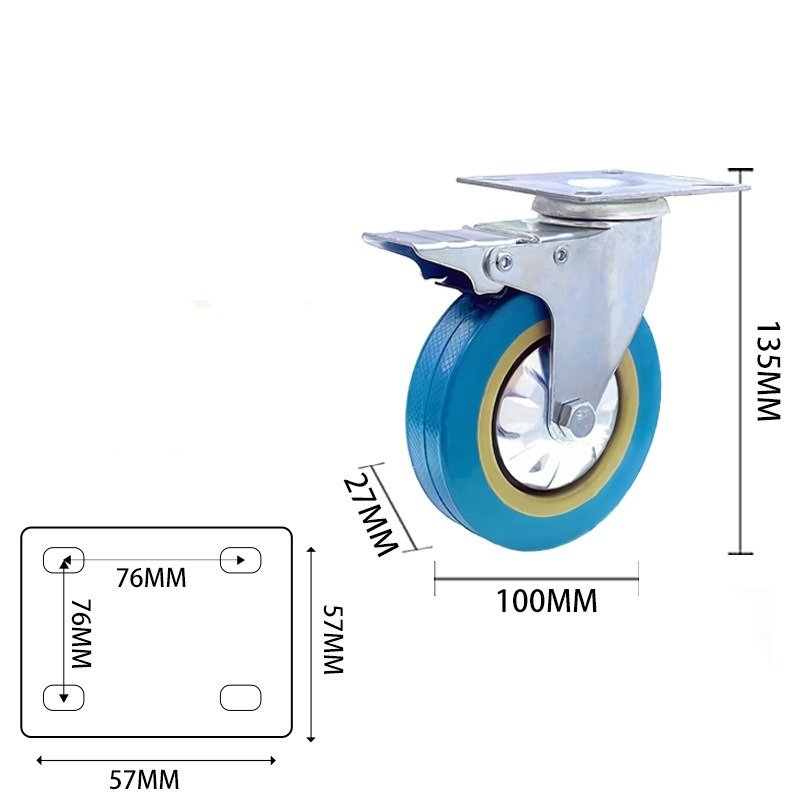 2.5-inch, 3-inch, 4-inch and 5-inch medium PVC blue wheels