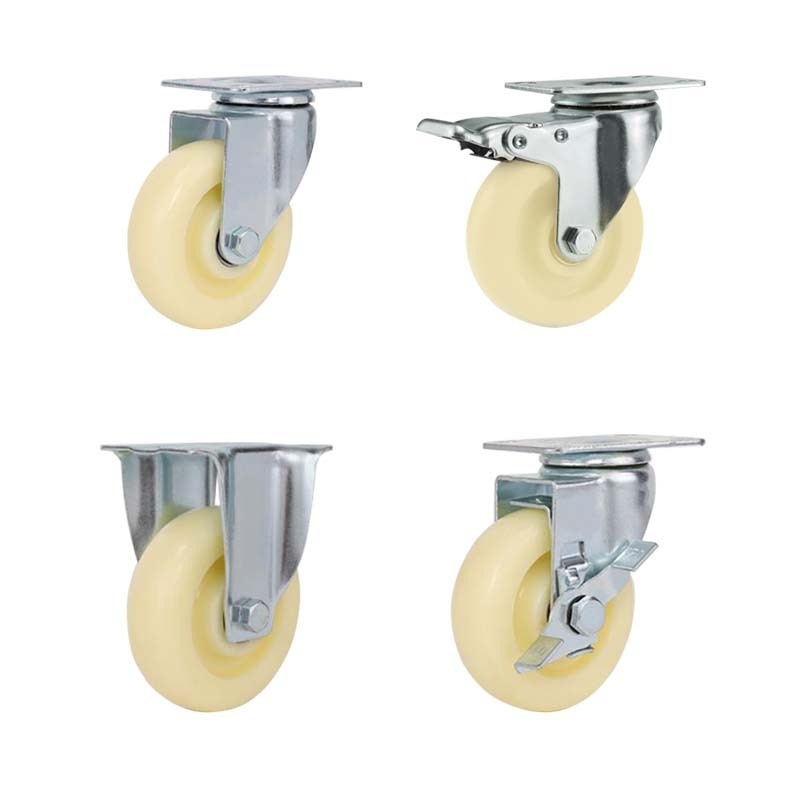 2.5-inch, 3-inch, 4-inch and 5-inch medium White PP wheels