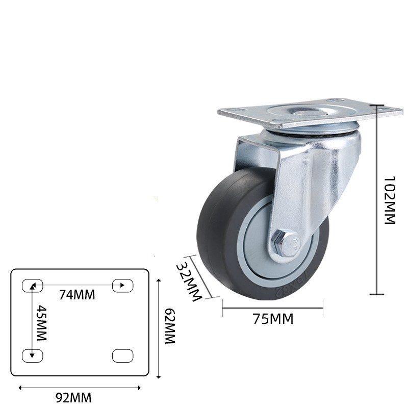 3-inch, 4-inch and 5-inch medium TPR  wheels