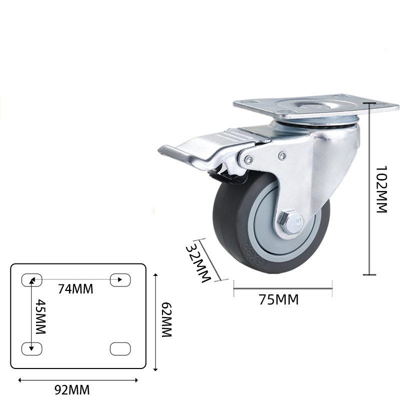 3-inch, 4-inch and 5-inch medium TPR  wheels