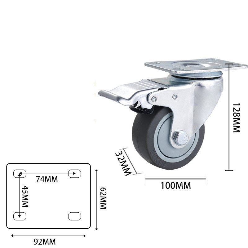3-inch, 4-inch and 5-inch medium TPR  wheels