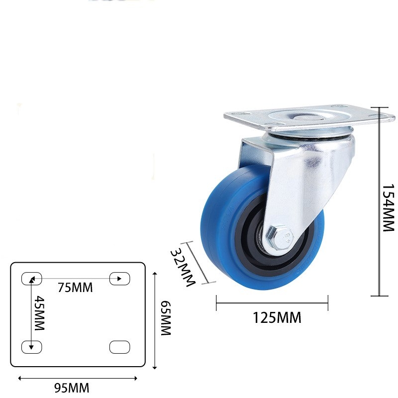 3-inch, 4-inch and 5-inch medium TPR Mute  wheels