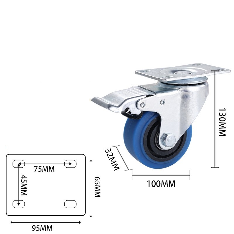 3-inch, 4-inch and 5-inch medium TPR Mute  wheels