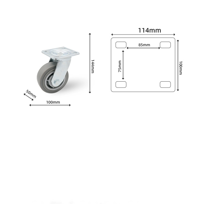4-inch, 5-inch, 6-inch, 8-inch heavy-duty TPR casters