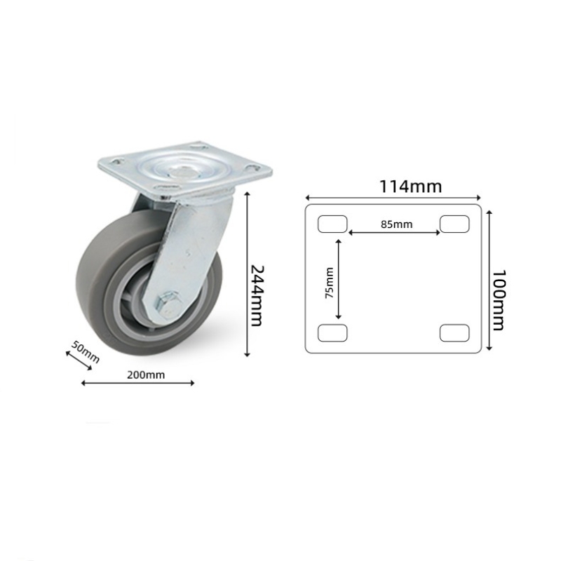 4-inch, 5-inch, 6-inch, 8-inch heavy-duty TPR casters