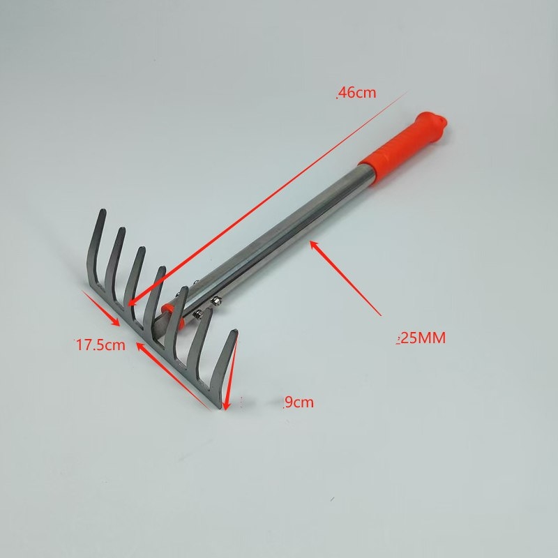 Three-toothed, four-toothed, five-toothed, six-toothed, and seven-toothed rakes