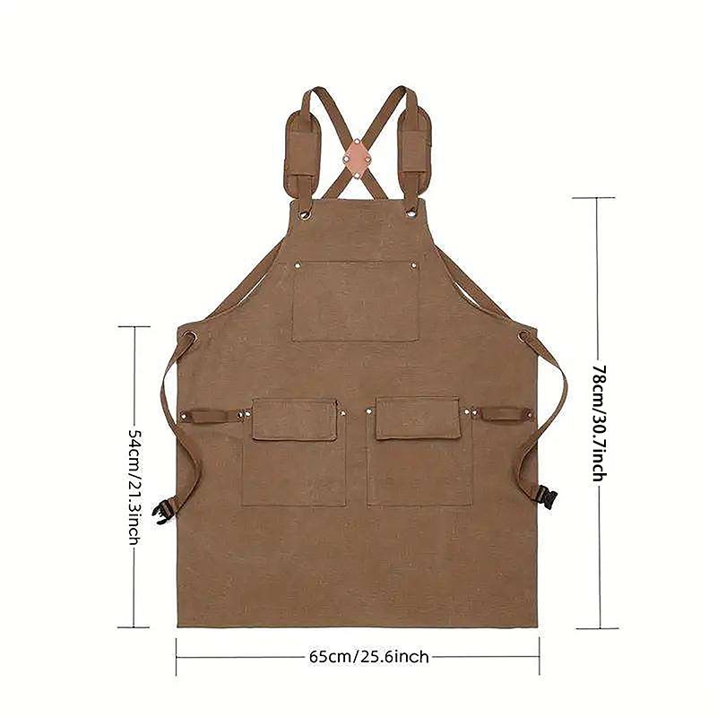 Thickened canvas apron for carpentry, electrical work, and landscaping