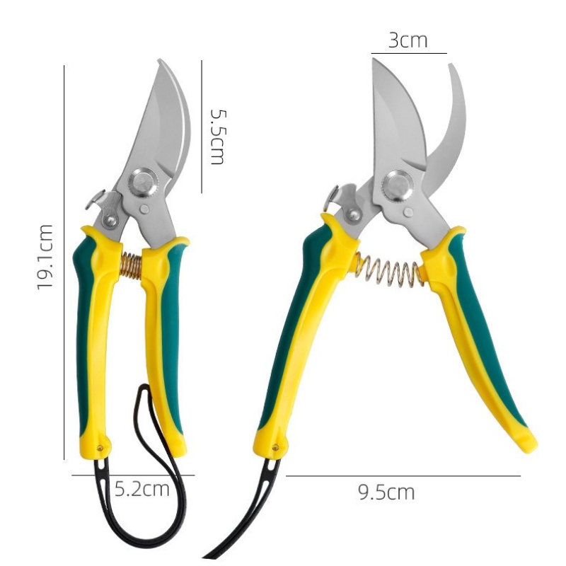 Stainless steel garden shears with safety rope