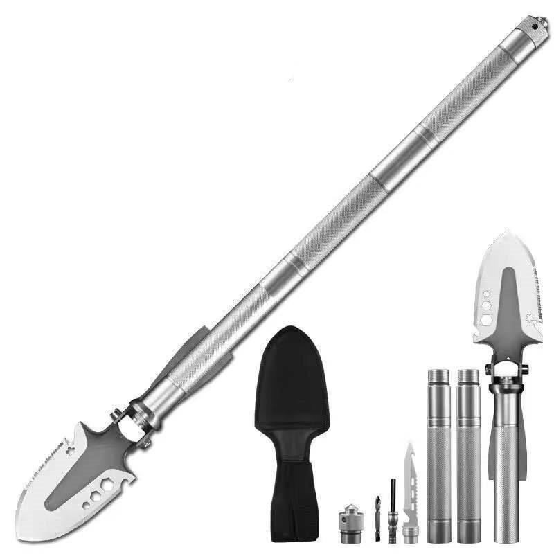 Three-in-one tool: shovel, hoe, and pickaxe