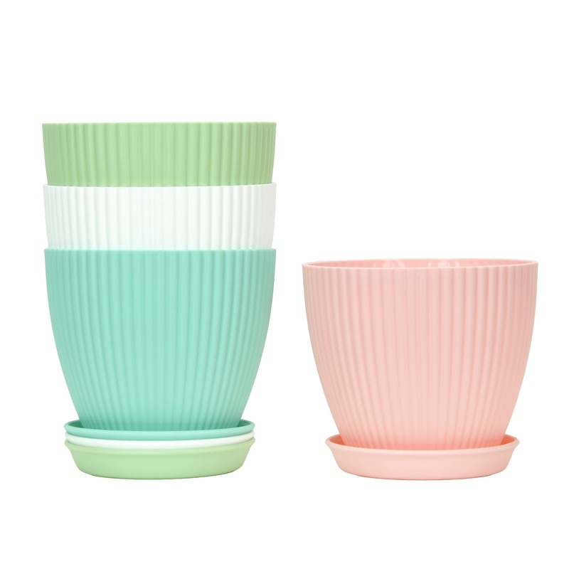 Colorful PP striped flower pot