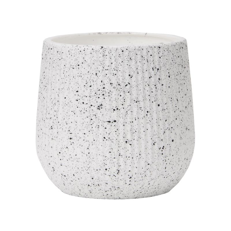 Imitation cement round striped PP plastic flower pot